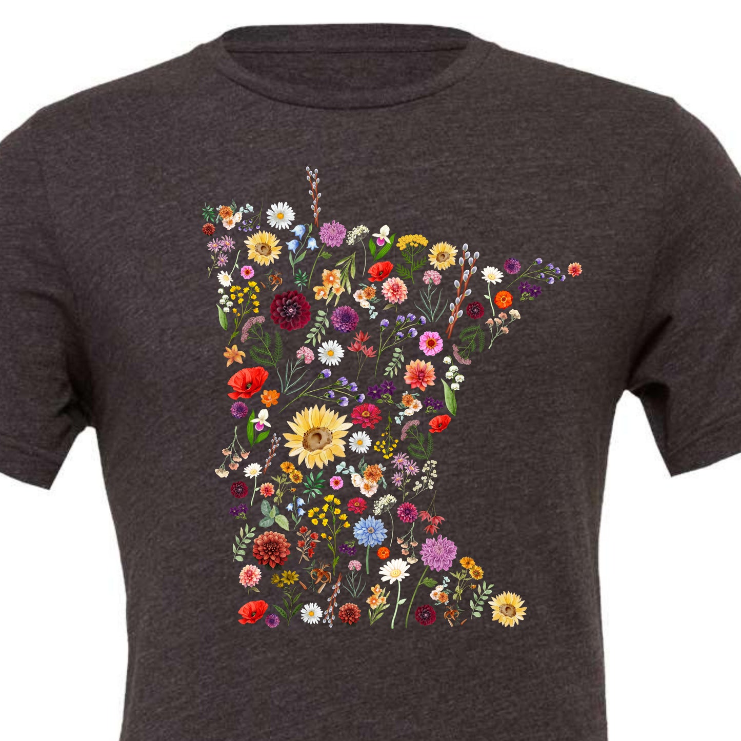 APPAREL - T shirt - Minnesota Flowers (Heather Charcoal Gray)