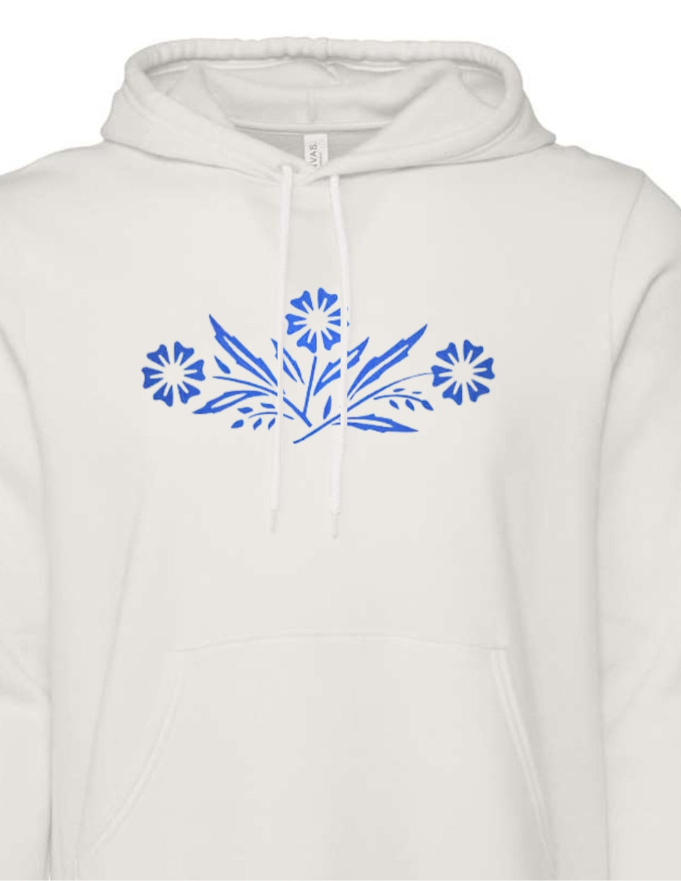 APPAREL - Hooded Sweatshirt - Vintage Blue Cornflower Pattern