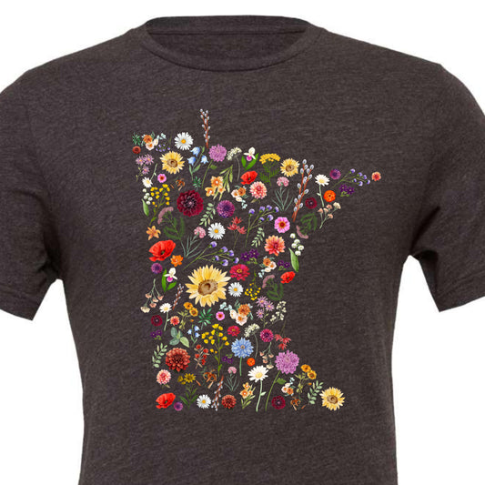 APPAREL - T shirt - Minnesota Flowers (Heather Charcoal Gray)