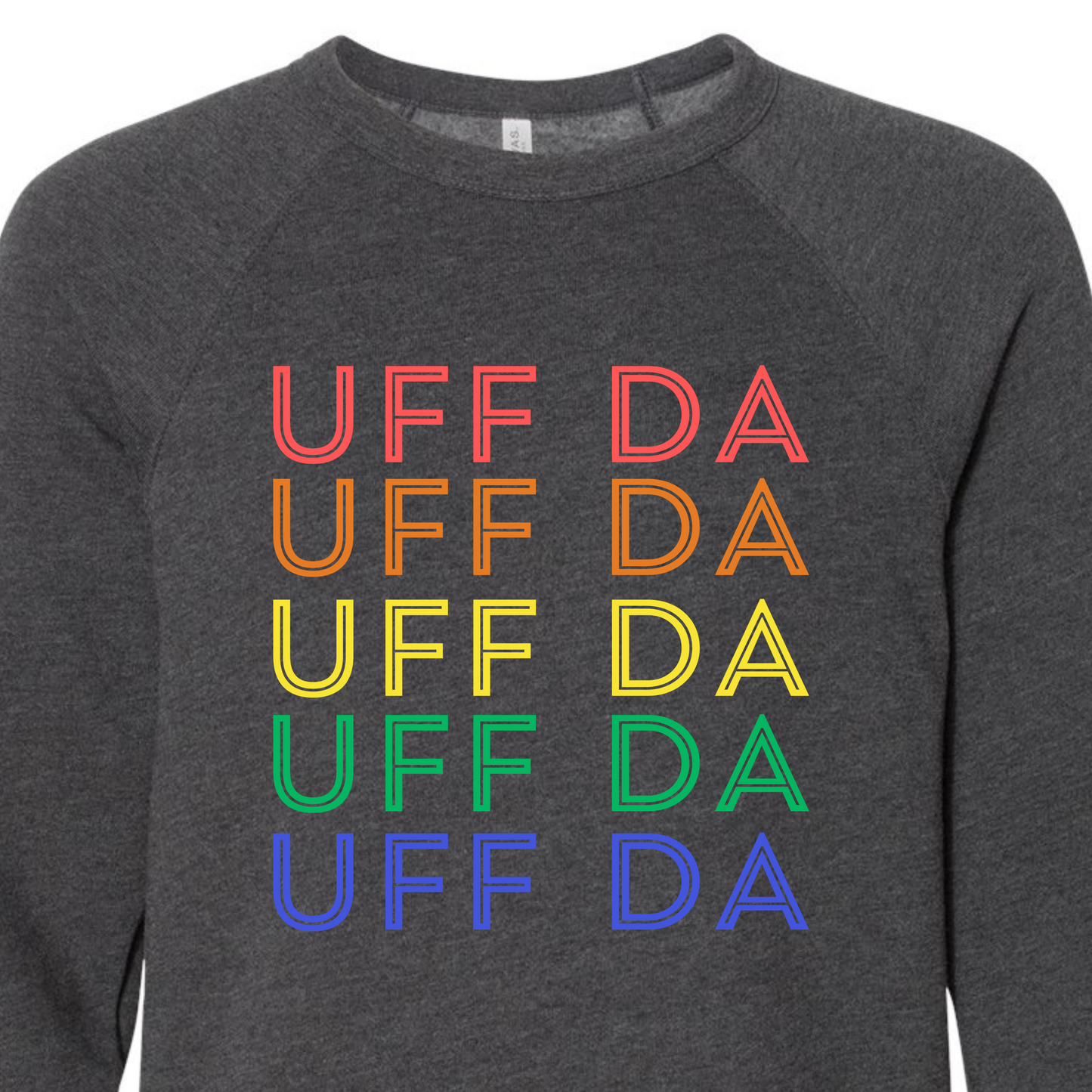 Sweatshirt - Retro Rainbow Uff Da