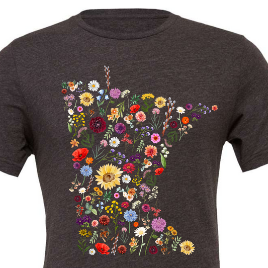 APPAREL - T shirt - Minnesota Flowers (Heather Charcoal Gray)