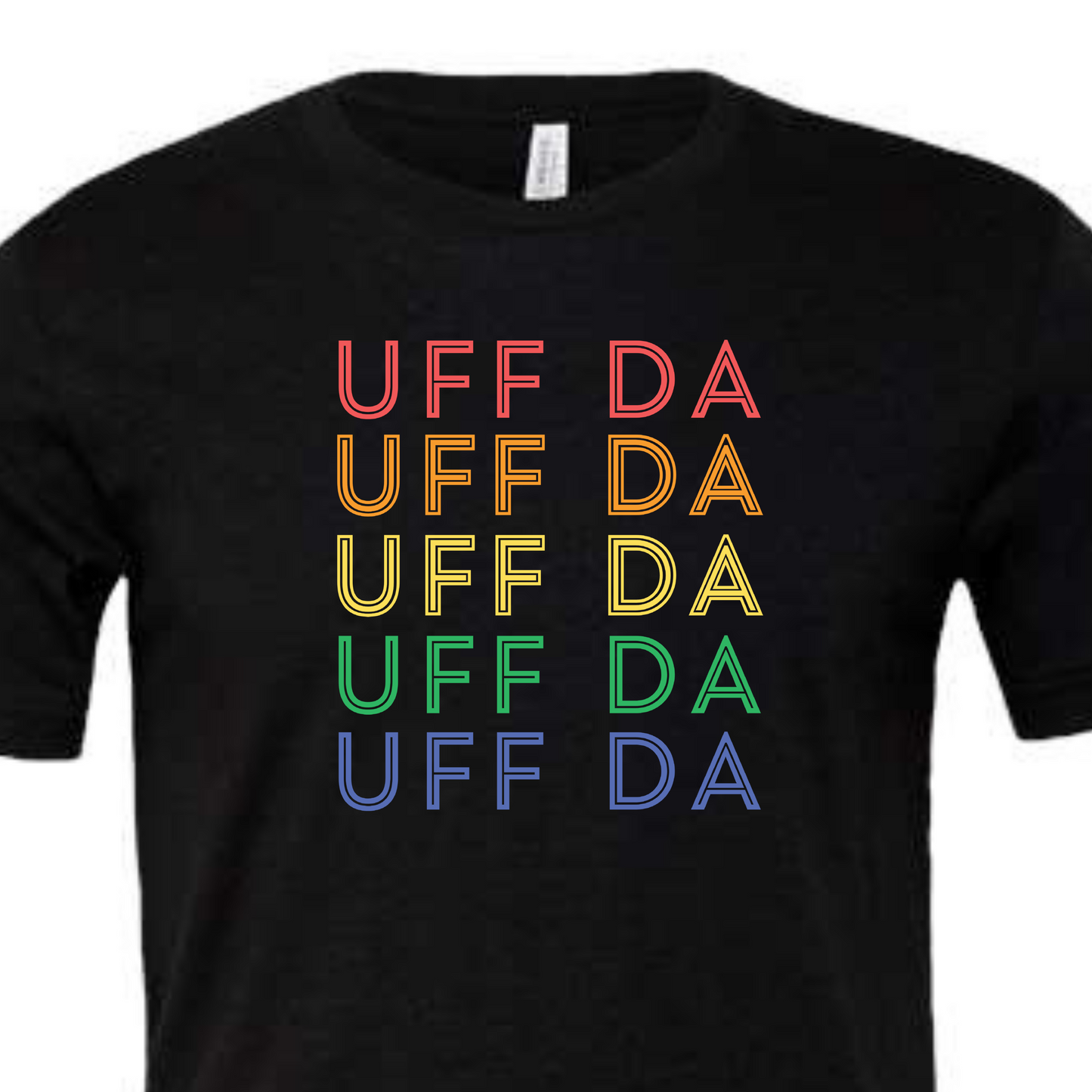 T shirt - Retro Rainbow Uff Da